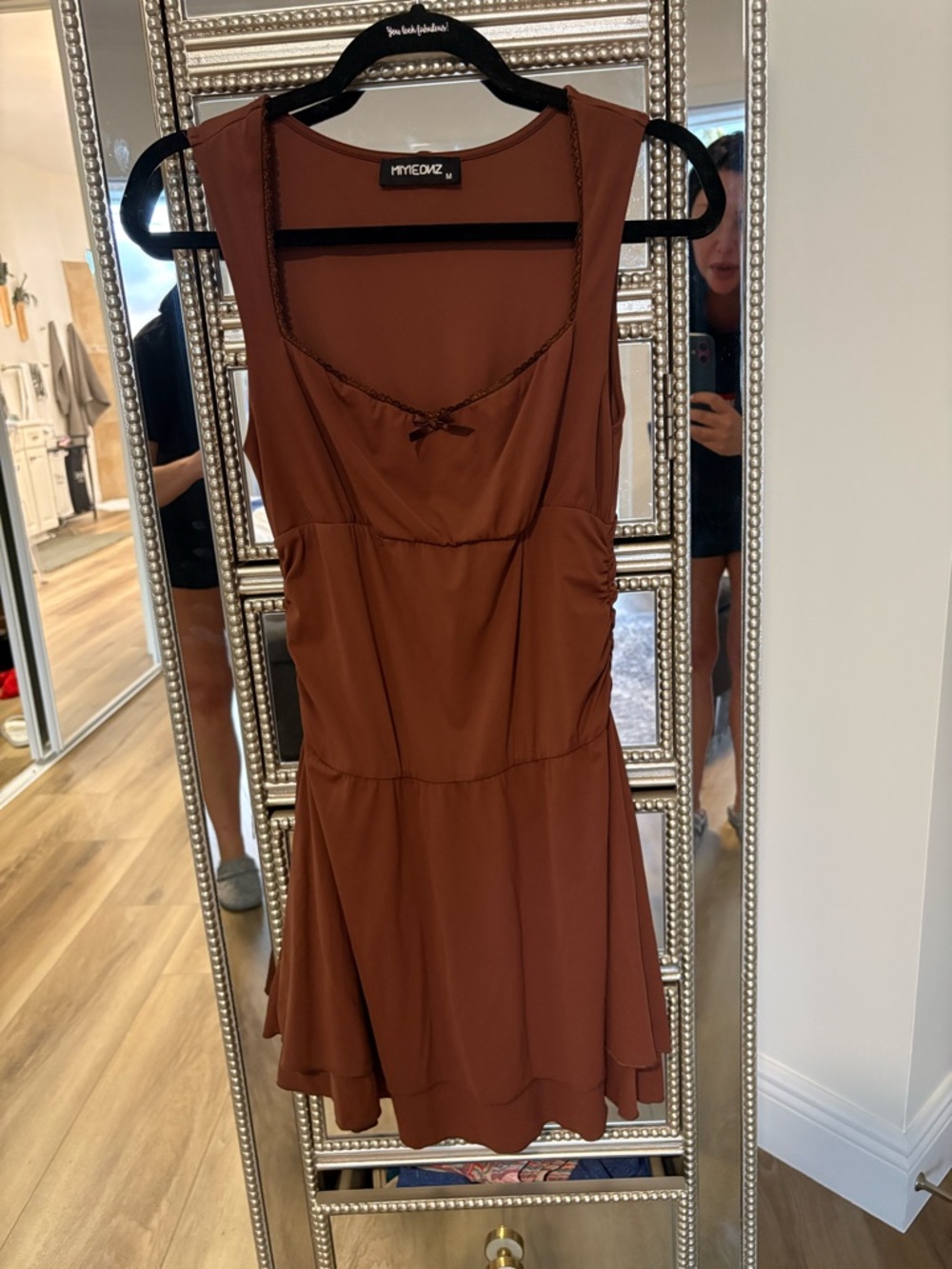 MINKPINK Chocolate Brown Sleeveless Mini Skater Dress